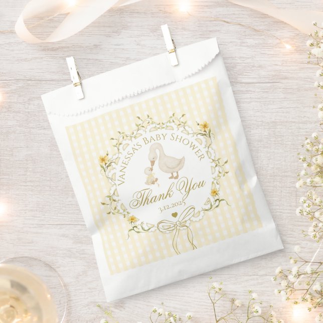 Silly Goose Gender neutral Gingham Thank you Geschenktütchen (Ausgeschnitten)