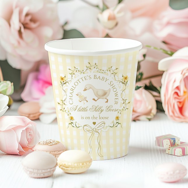 Silly Goose Gender neutral Wildflower Baby Shower Pappbecher (Von Creator hochgeladen)