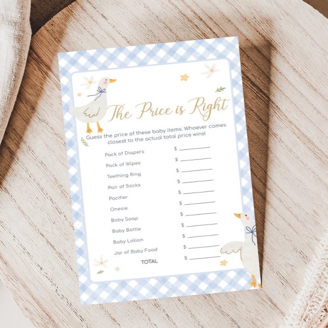 Silly Goose Gingham Shower Price is Right Game (Silly Goose Baby Shower Game)