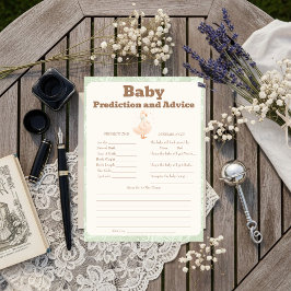 Silly Goose Green Baby Predictions & Advice Card Einladung