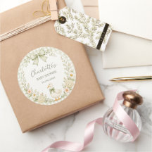 Silly Goose Green Gingham Baby Shower Aufkleber