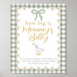 Silly Goose Green Gingham Baby Shower Game Poster