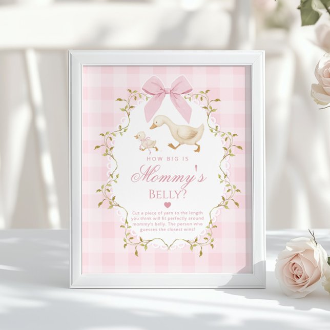 Silly Goose How big is mommys belly Pink Gingham Poster (Von Creator hochgeladen)