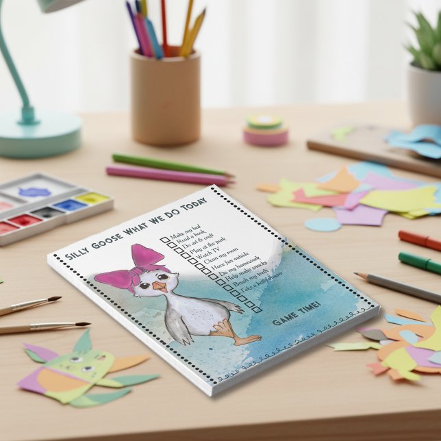 Silly Goose Kids Custom Daily Routine Checklist Notizblock (Silly Goose Kids Custom Daily Routine Checklist Notepad)
