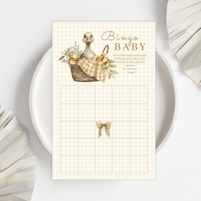 Silly Goose Lemon Watercolor Baby Shower Bingo (Von Creator hochgeladen)