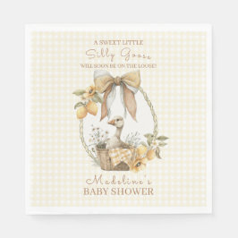 Silly Goose Lemon Watercolor Baby Shower Serviette