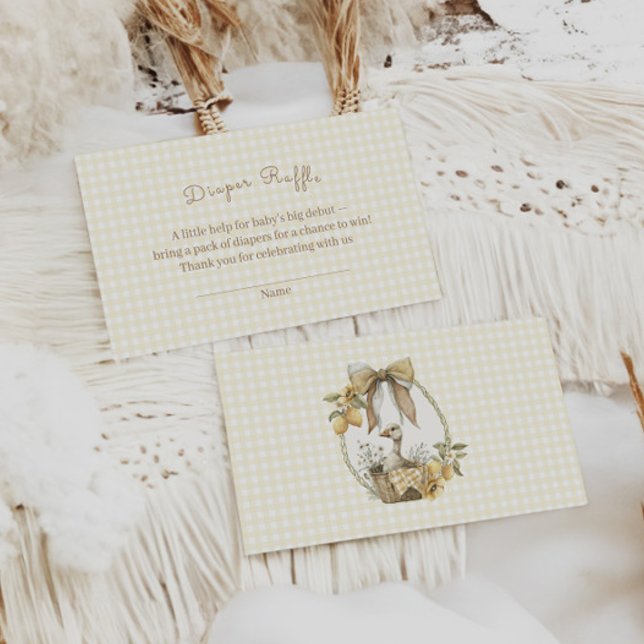 Silly Goose Lemon Watercolor Diaper Raffle Begleitkarte (Von Creator hochgeladen)