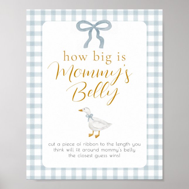 Silly Goose Mommys Belly Baby Shower Game Sign Poster (Vorne)