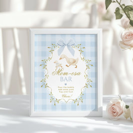 Silly Goose Momosa bar Blue Gingham Poster