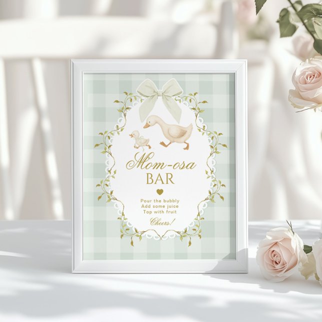 Silly Goose Momosa bar Green Gingham Poster (Von Creator hochgeladen)