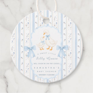 Silly Goose "On The Loose" Blaues Baby-Shower-Gesc Geschenkanhänger