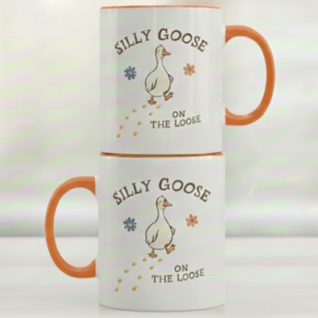 Silly Goose On The Loose Cute Funny Gift Birthday  Tasse (Von Creator hochgeladen)