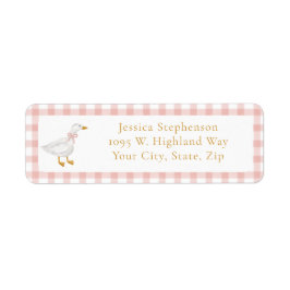 Silly Goose Pink Gingham Cottagecore Return Addres
