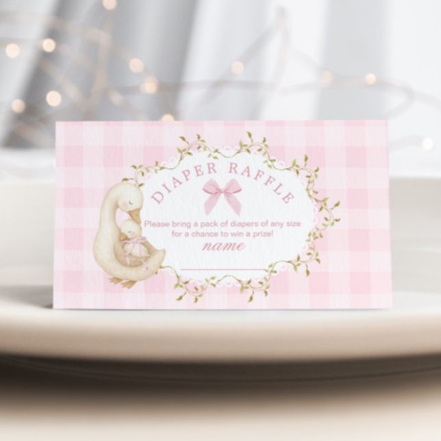 Silly Goose Pink Gingham-Windel-Rafficket Begleitkarte (Von Creator hochgeladen)