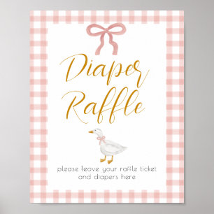 Silly Goose Pink Gingham Windel-Raffle Poster