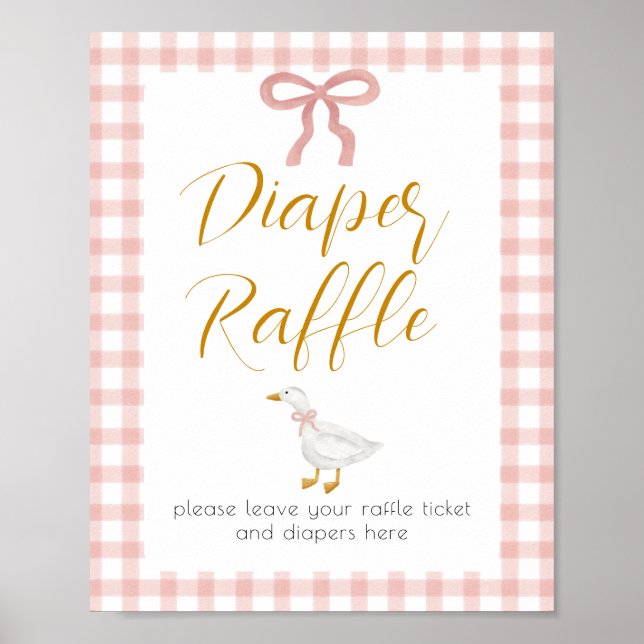 Silly Goose Pink Gingham Windel-Raffle  Poster (Vorne)