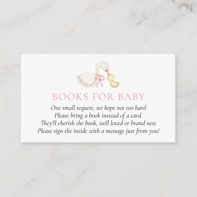 Silly Goose Pink Girl Books for Baby insert card (Vorderseite)