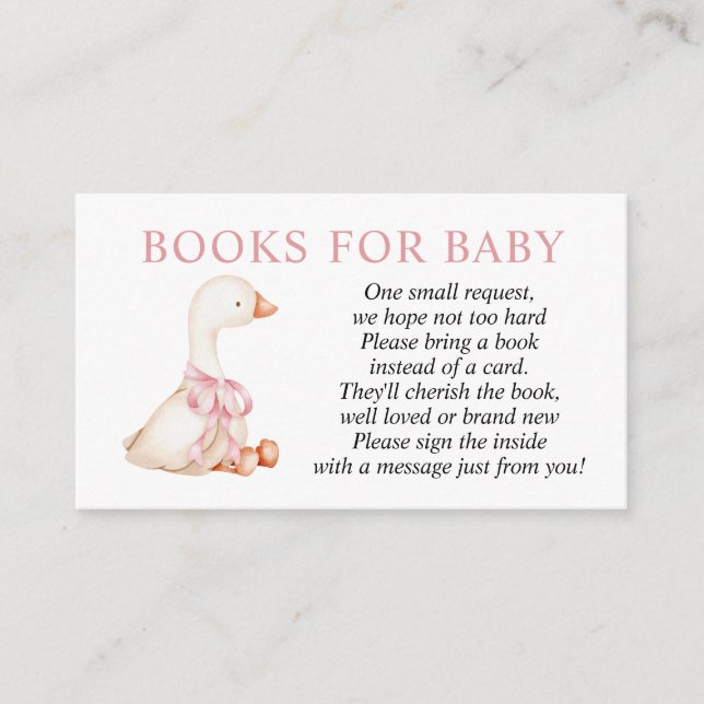 Silly Goose Pink Girl Books for Baby insert card (Vorderseite)