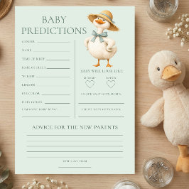 Silly Goose Predictions Baby Shower Game Card Einladung