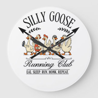 Silly Goose Runner Große Wanduhr