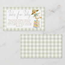 Silly Goose Sage Gingham Books for Baby Shower