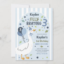 Silly Goose Silly-Brating Three Birthday Party  Einladung