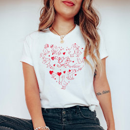 Silly Goose Valentine Heart | Funny Cute Goose T-Shirt