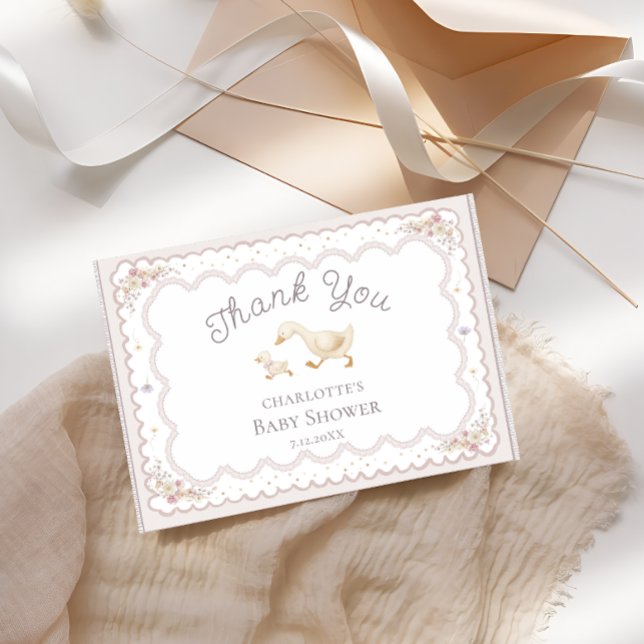 Silly Goose Wildflower Cute Baby Shower Thank You  Karte (Von Creator hochgeladen)