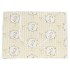 Silly Goose Yellow Gingham wildflower Baby Shower Große Geschenktüte