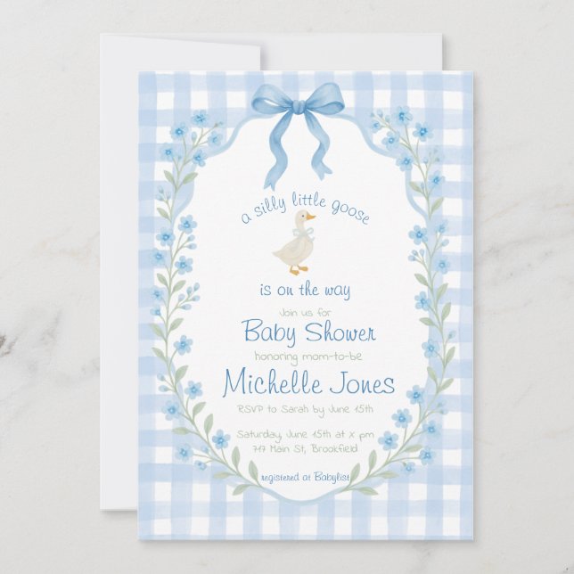 Silly Little Goose Baby Shower  Einladung (Vorderseite)