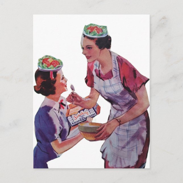 Silly Salad Hats collage Postkarte (Vorderseite)