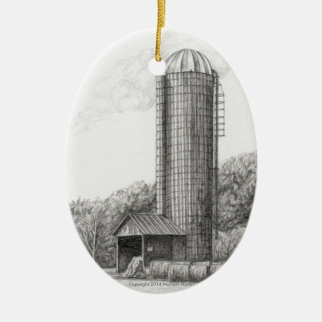 Silo, der Verzierung bewirtschaftet Keramikornament (Vorne)