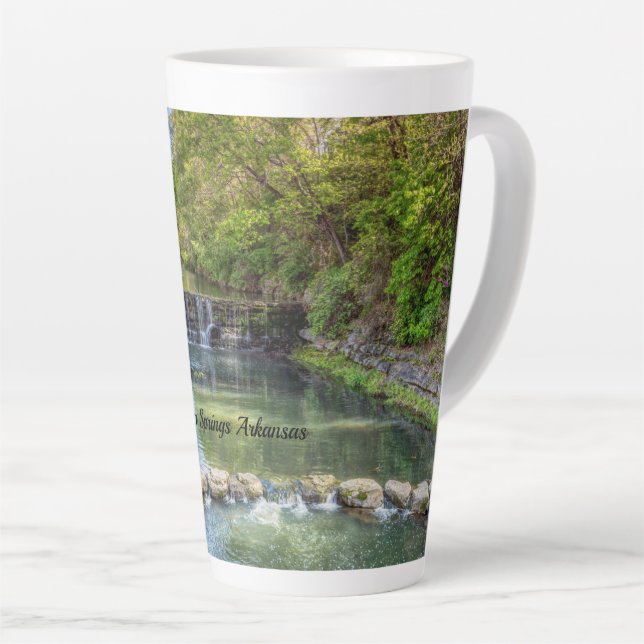 Siloam Springs Sager Creek Wasserfall Latte Tasse (Rechte Ecke)