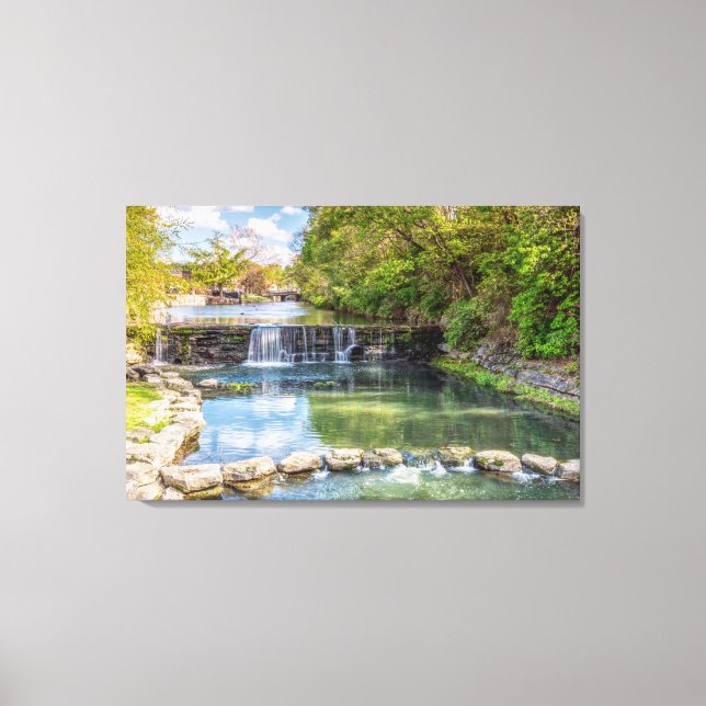 Siloam Springs Sager Creek Wasserfall Leinwand (Vorderseite)