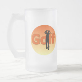 Silouhette of Golfer Mattglas Bierglas