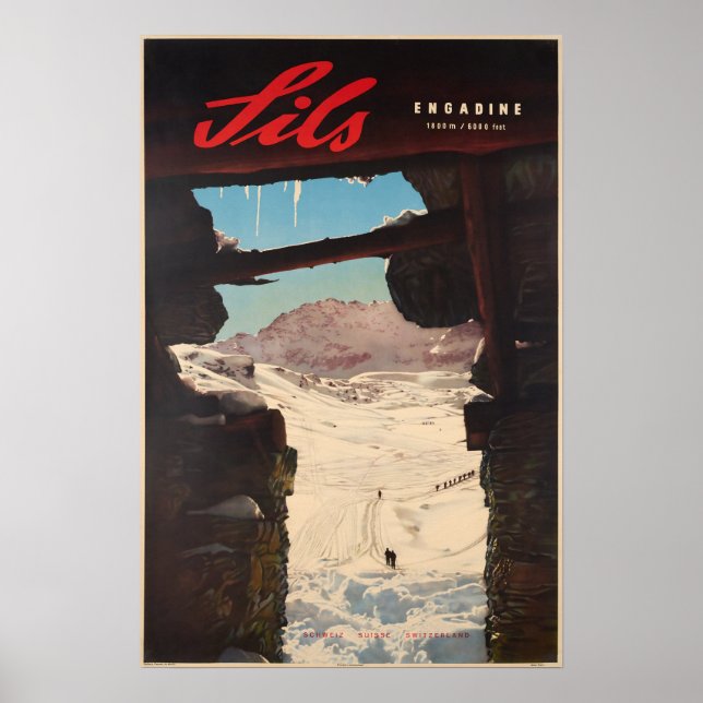 Sils, Engadin, Schweiz, Skiposter Poster (Vorne)