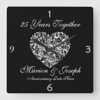 SILVE 25. Jahrestag GESCHENK Wanduhr