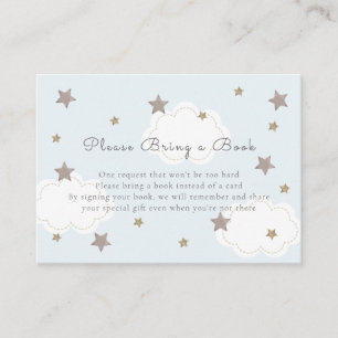 Silve Stars & Clouds Baby Blue Bitte buchen Begleitkarte