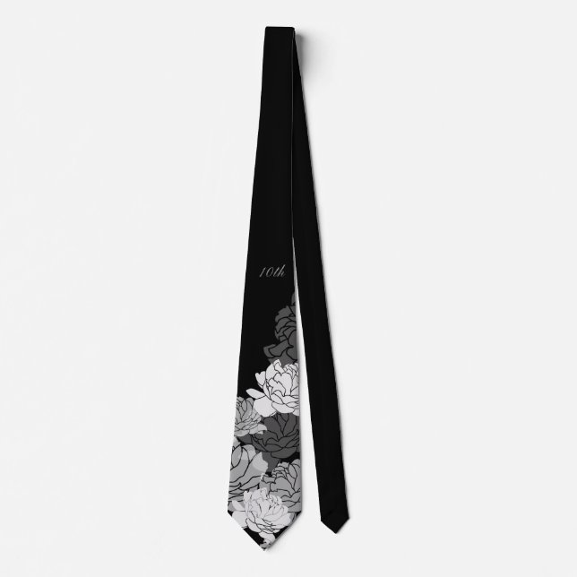 Silver 10. Jubiläum Neck Tie Krawatte (Vorderseite)