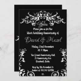 Silver 25. Hochzeit Anniversay Einladungen