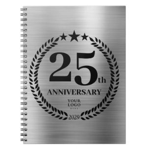 Silver 25-jähriges Firmenlogo Notizblock