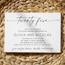 Silver 25. Modern Wedding Anniversary Foto Party