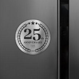 Silver 25 th Business Logo Jubiläum Magnet