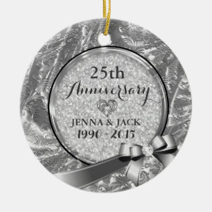 Silver 25. Wedding Anniversary Ornament