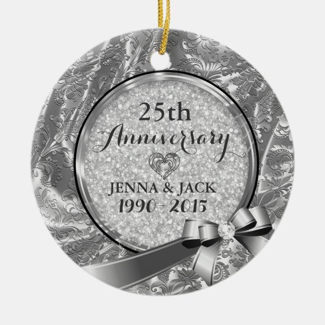 Silver 25. Wedding Anniversary Ornament (Vorne)