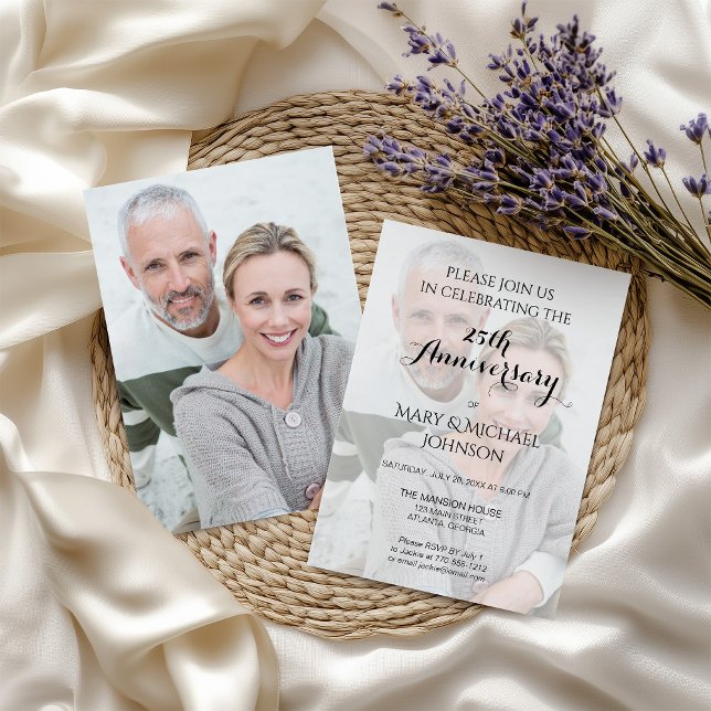 Silver 25th Anniversary wlith Photo Einladung (Von Creator hochgeladen)