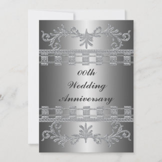Silver 25th Wedding Anniversary Party Invitation Einladung