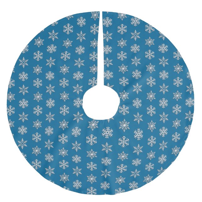 Silver 3-D Schneeflocken, benutzerdefinierbarer Hi Polyester Weihnachtsbaumdecke (Vorderseite)