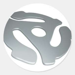 Silver 3D 45-RPM-Adapter Runder Aufkleber