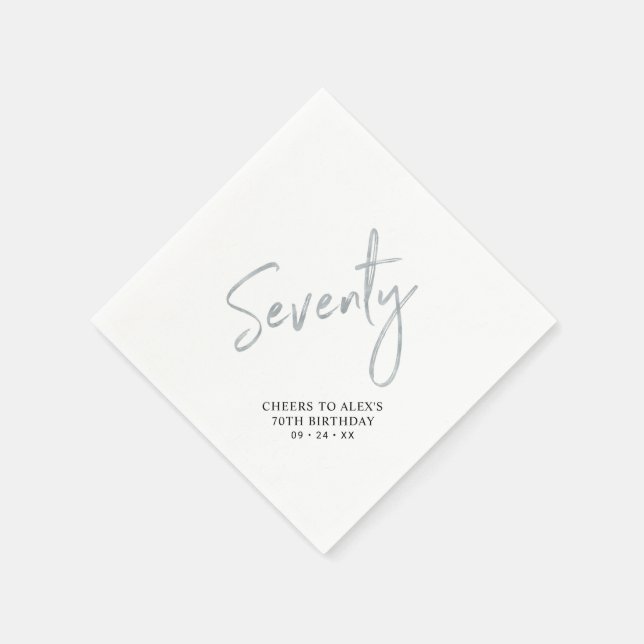 Silver 70 Modern Adult 70. Geburtstagsparty Serviette (Ecke)
